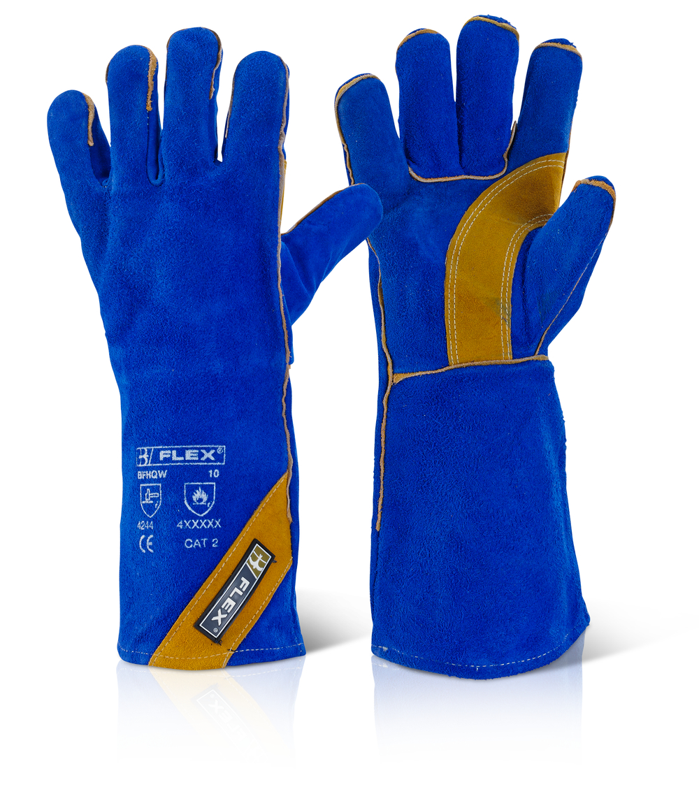 Beeswift BFHQW Category 2 Blue Gold Welder Glove-0