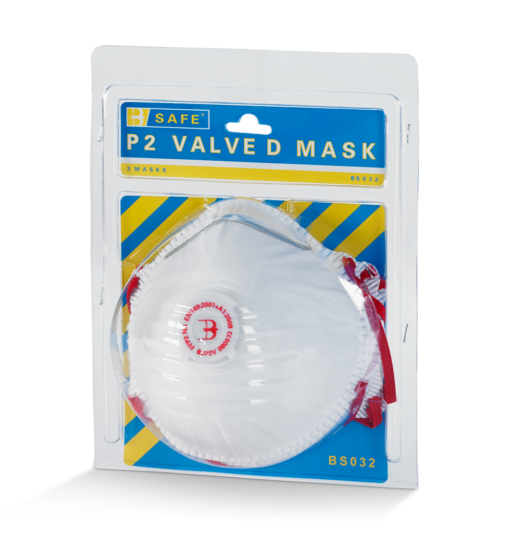 Beeswift BS032 Pre Packed P2 Valved Disposable Mask (Pack of 3)-0