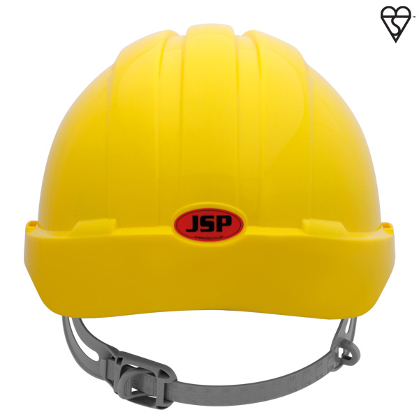 JSP AJH160-000 EVO3 Vented, Short Peak, One Touch Slip Ratchet Safety Helmet (Pack of 10)-0