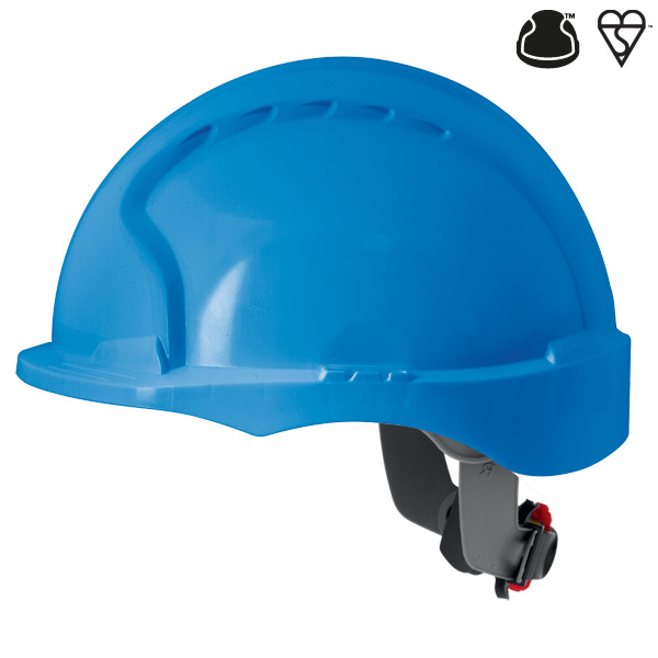 JSP AJG170-000 EVO3 Non Vented, Short Peak, Revolution Wheel Ratchet Safety Helmet (Pack of 10)-0