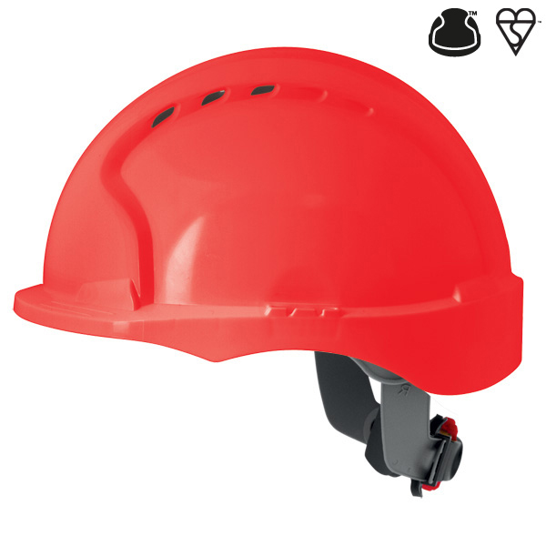 JSP AJH170-000 EVO3 Vented, Short Peak, Revolution Wheel Ratchet Safety Helmet (Pack of 10)-0