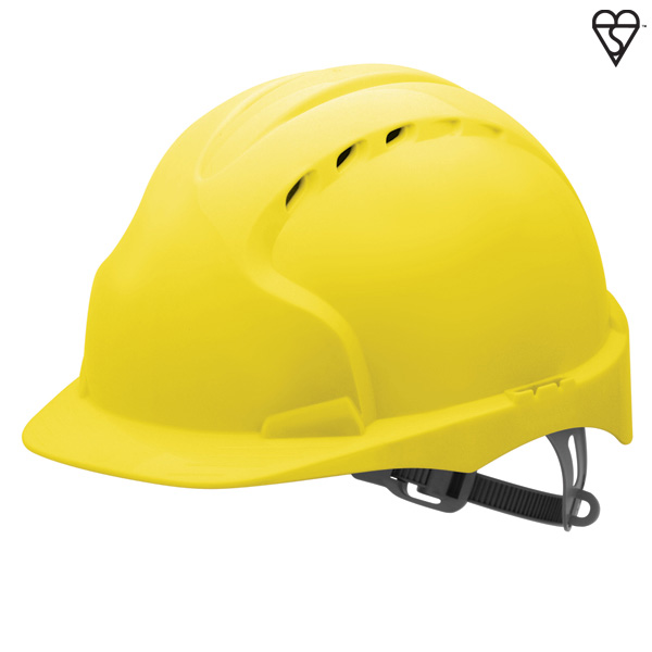 JSP AJF160-000 EVO3 Vented, Standard Peak, One Touch Slip Ratchet Safety Helmet (Pack of 10) -0
