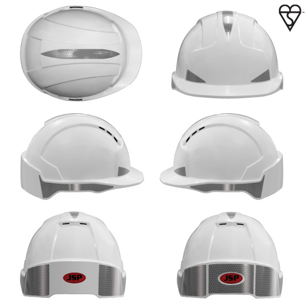 JSP AJB160-400 EVOLite CR2 , Vented, Standard Peak, One Touch™ Slip Ratchet Safety Helmet (Pack of 10)-0