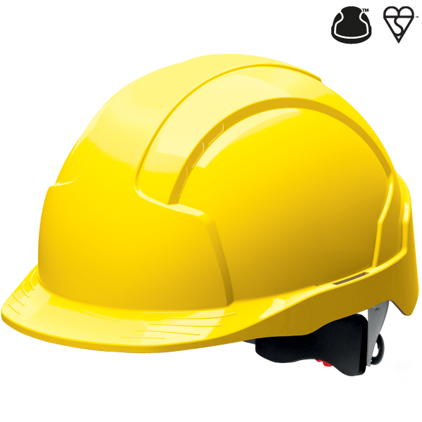 JSP AJA170-000 EVOLite Non Vented, Standard Peak, Wheel Ratchet Safety Helmet (Pack of 10)-0