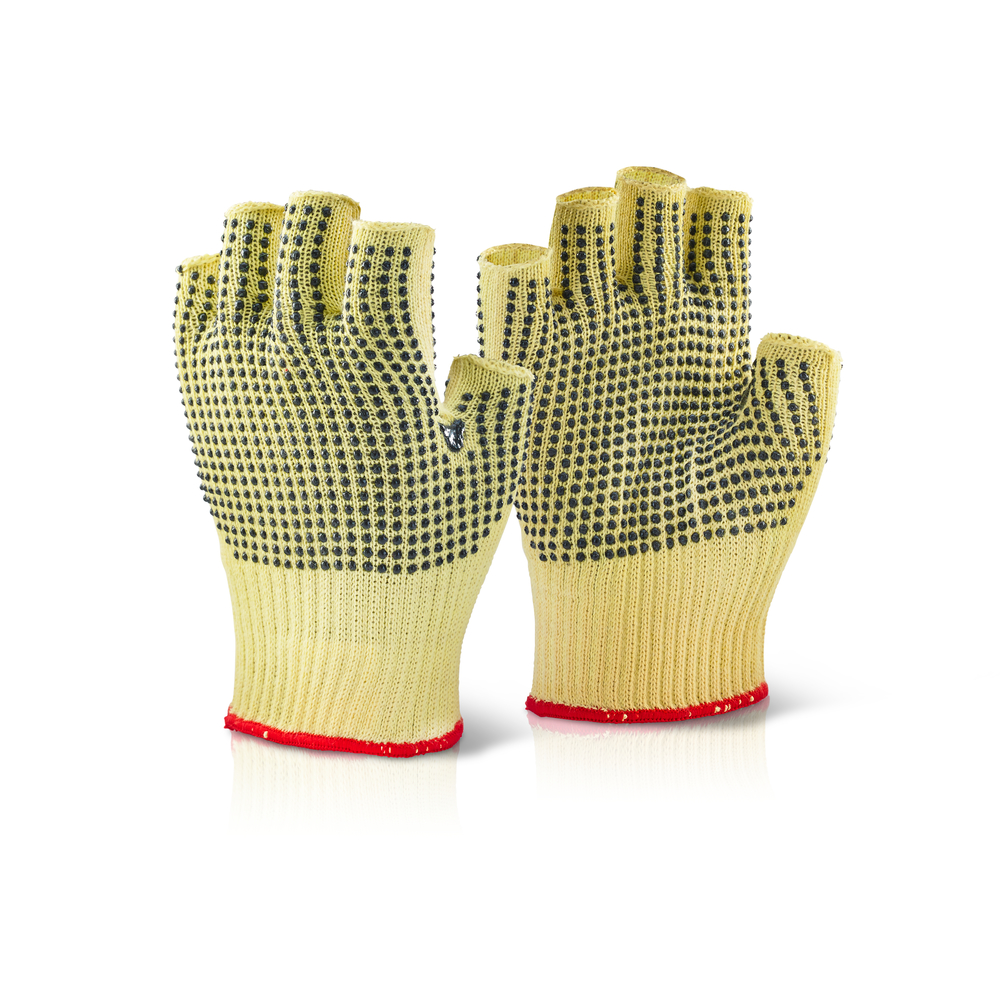 Beeswift KFLGMWD Kevlar Fingerless Dotted Glove (Pack of 10)-0