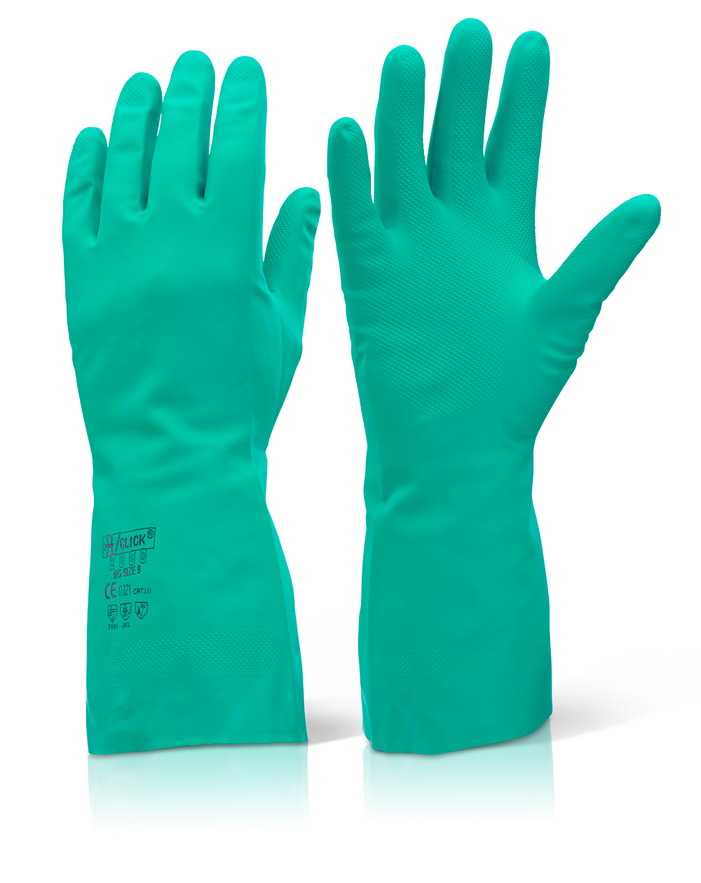 Beeswift NG Nitrile Gauntlet Flocked Lined Glove (Pack of 10)-0