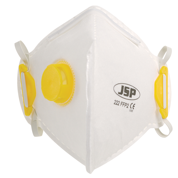 JSP BEB120-101-A00 Fold Flat Vertical FFP2 - 222 Valved Disposable Masks (Pack of 100)-0