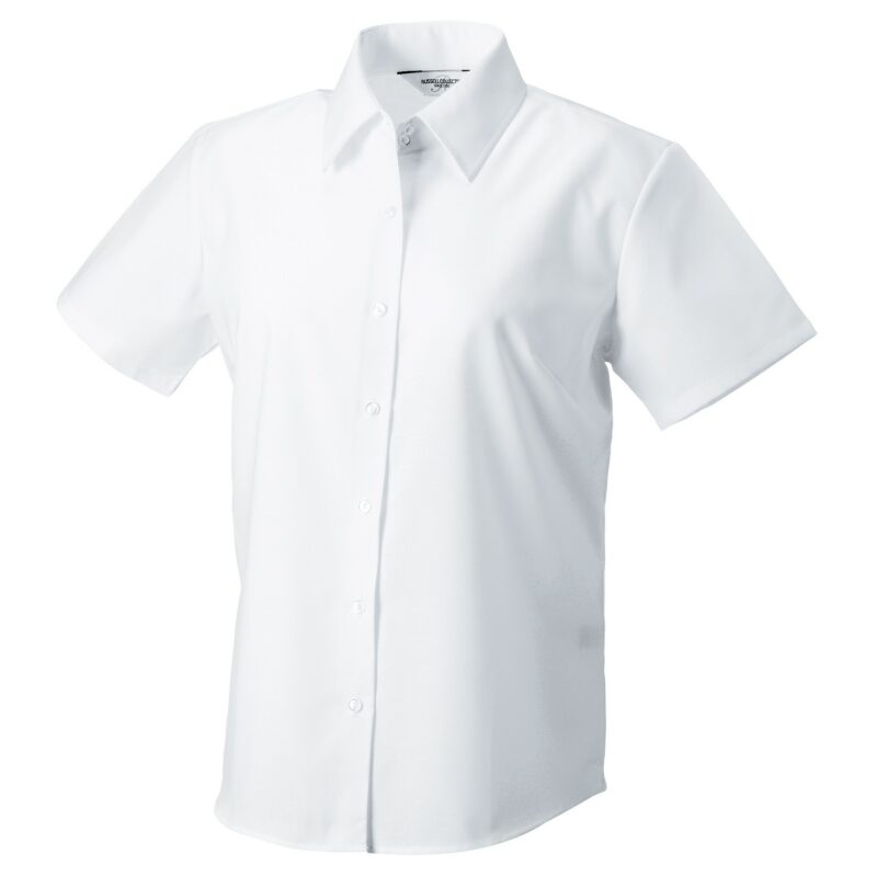Russell Collection The Oxford J933F Woman's Short Sleeve Shirt-6701