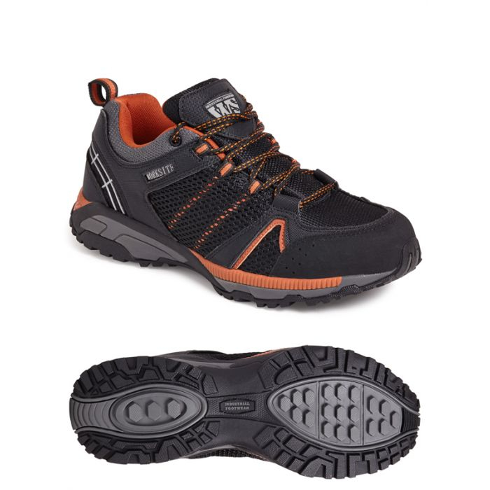 Sterling Industrial Footwear SS607SM SBP SRA Black/Orange Sports Safety Trainer-0