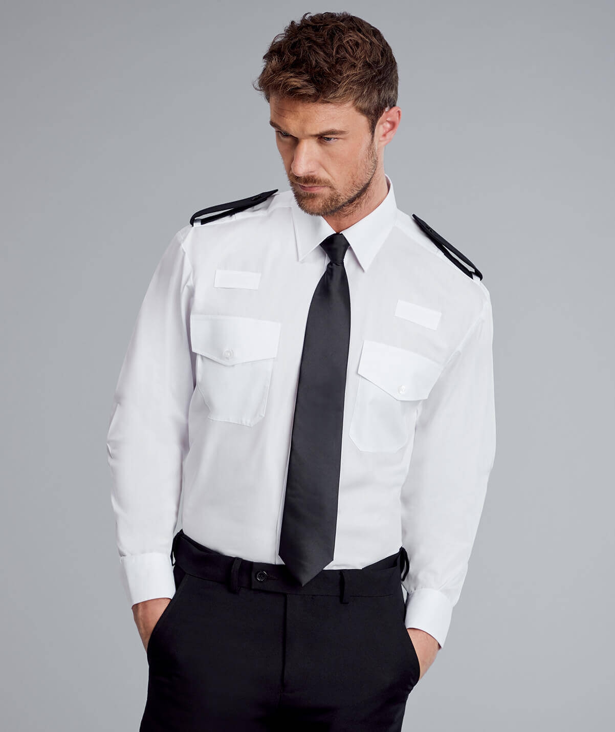 Disley P137 Williams Security Mens Long Sleeve Shirt -0
