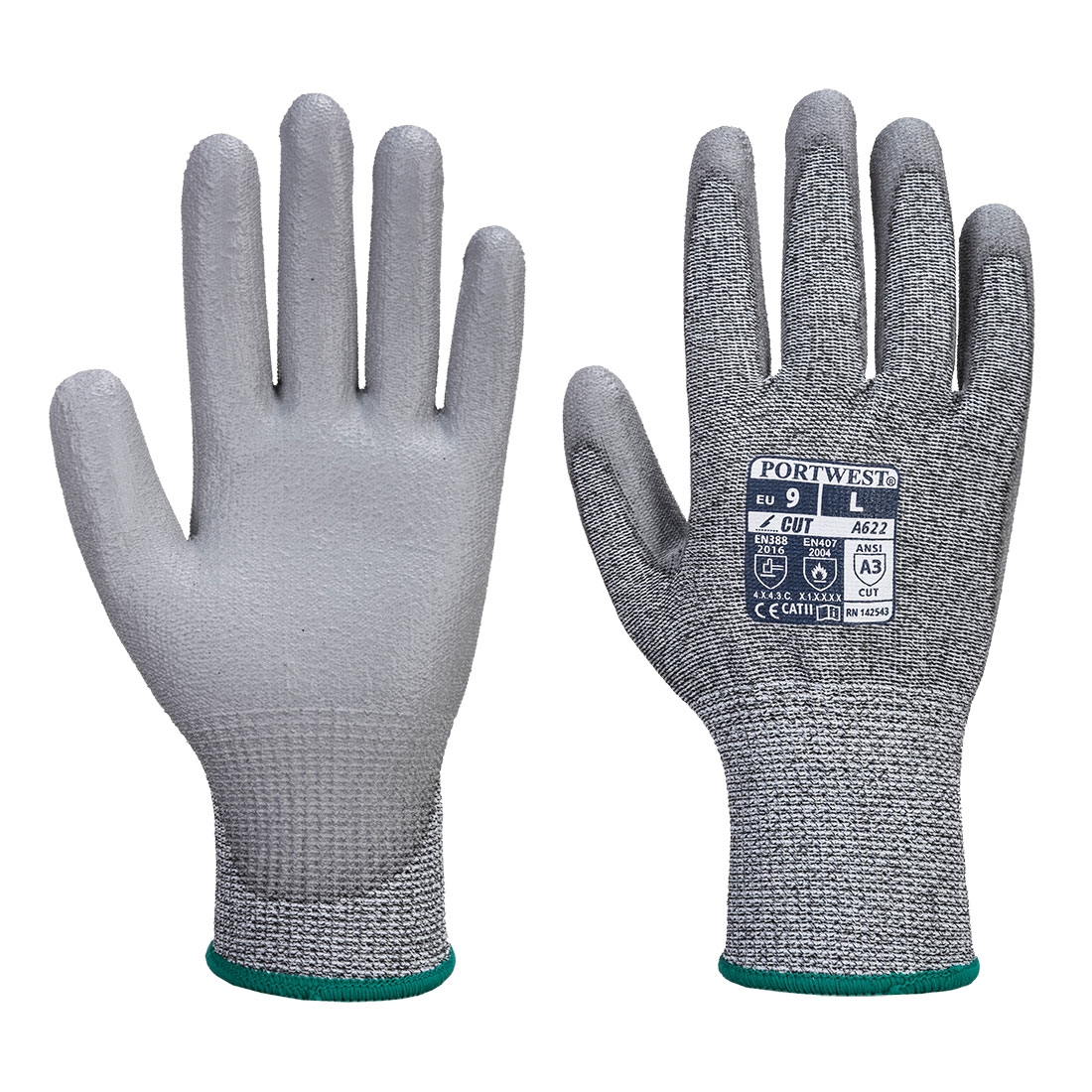 Portwest A622 MR Cut PU Palm Glove Grey-0