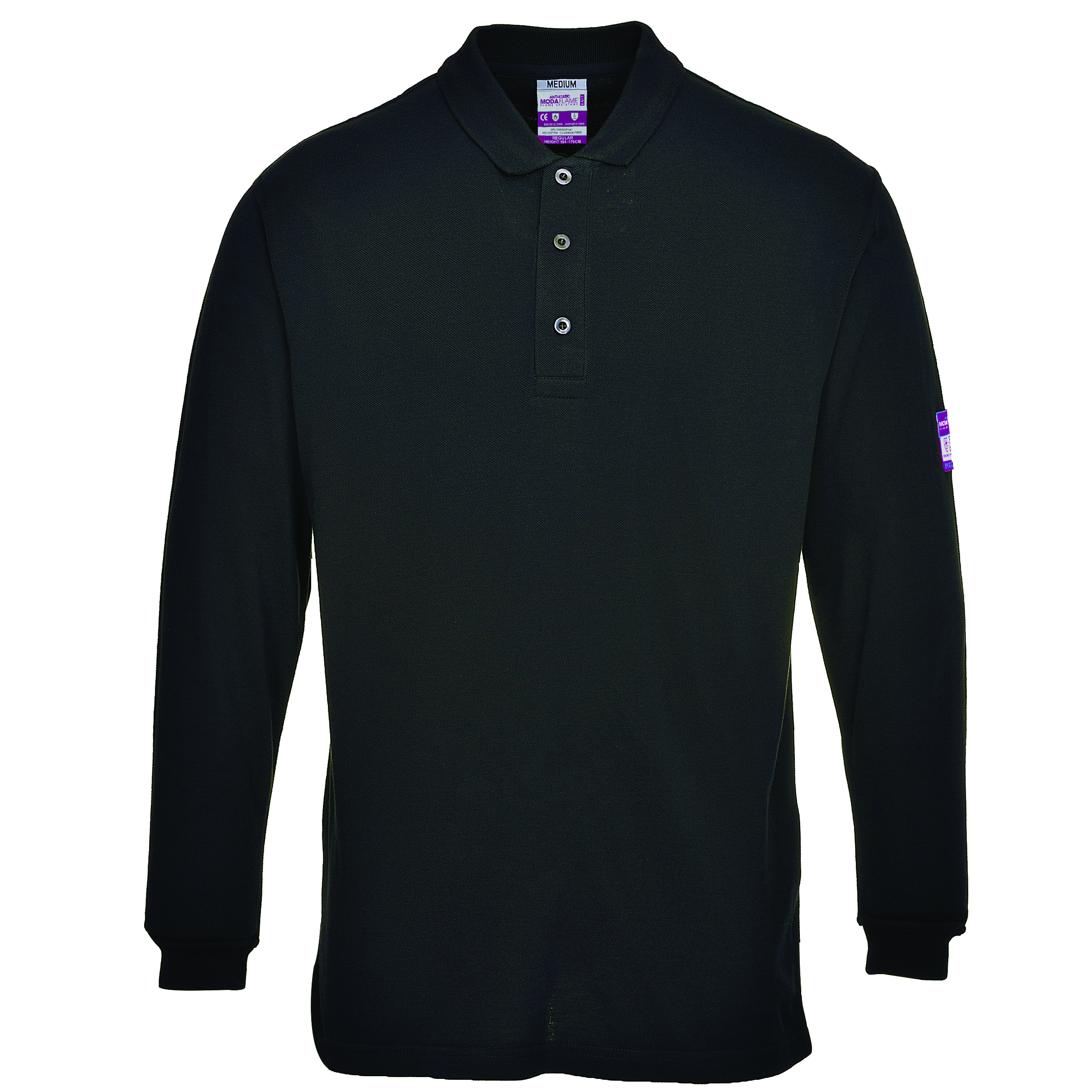 Portwest FR10 Flame Resistant Antistatic Long Sleeved Polo Shirt-0