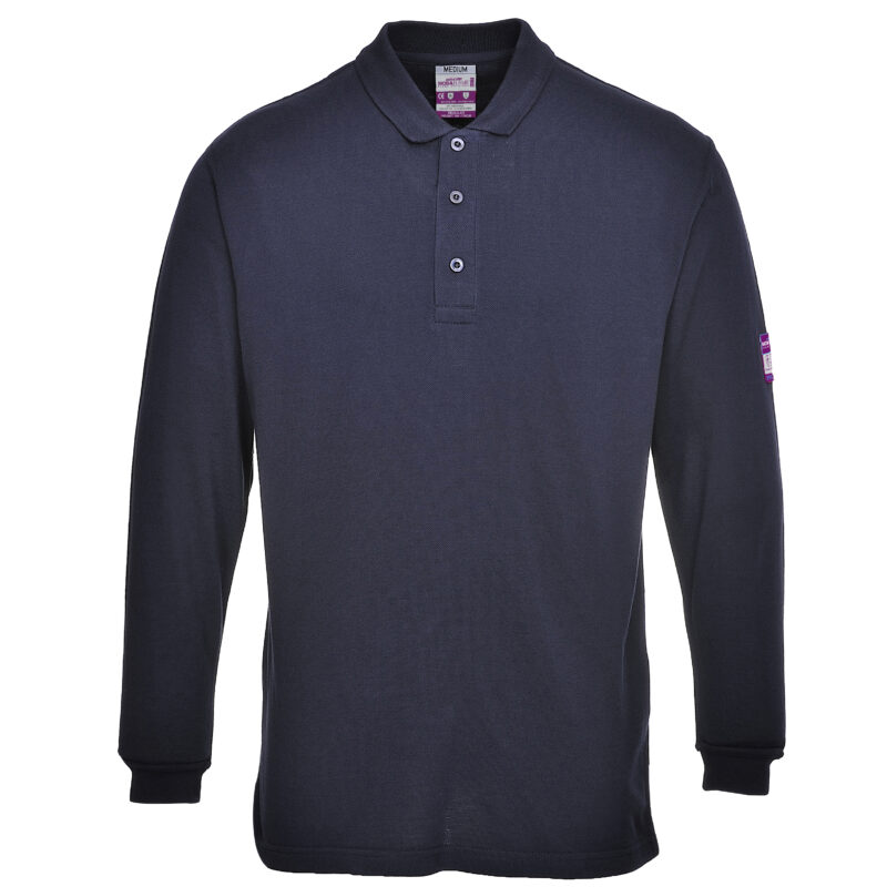 Portwest FR10 Flame Resistant Antistatic Long Sleeved Polo Shirt-5728