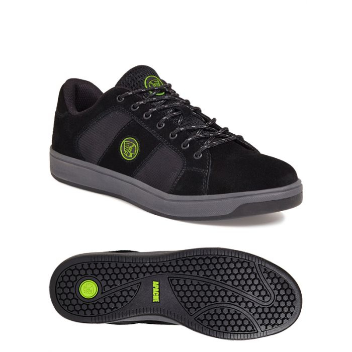 Sterling Apache KICK Black Suede S1P SRA Safety Trainer-0
