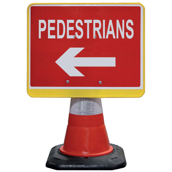 JSP HCA070-201-100 PortaCone Sign - Pedestrians Left (Pack of 5)-0