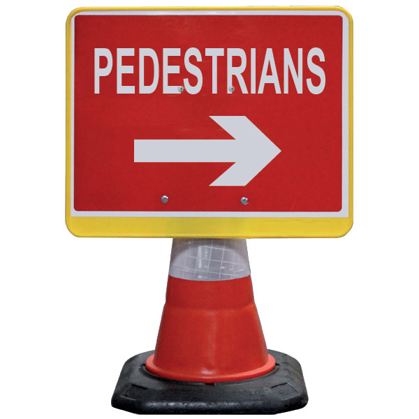 JSP HCA080-201-100 PortaCone™ Sign - Pedestrians Right (Pack of 5)-0