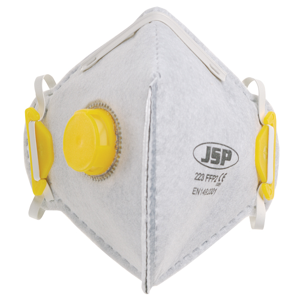JSP BEB150-101-A00 Fold Flat Disposable Vertical Mask FFP2 - 223 Odour Valved (Pack of 100)-0