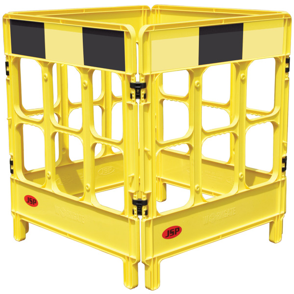 JSP KBC028-000-200 Workgate 4 Gate Yellow with Black/Clear Panel-0