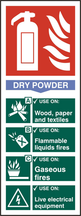 Beeswift BSS12304 Self Adhesive Vinyl Fire Extinguisher Dry Sign (Pack of 5)-0