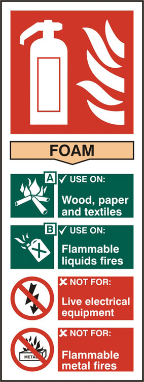 Beeswift BSS12306 Self adhesive vinyl Fire Extinguisher Foam Sign (Pack of 5)-0