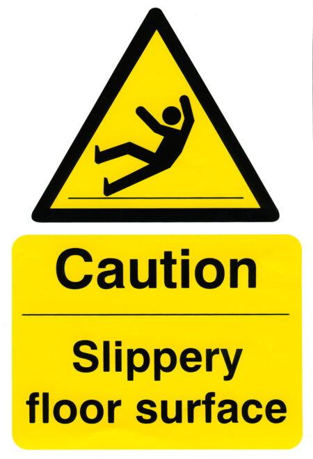 Beeswift BSS11039 Self Adhesive Vinyl ''Caution Slippery Floor Surface'' Safety Sign (Pack of 5)-0