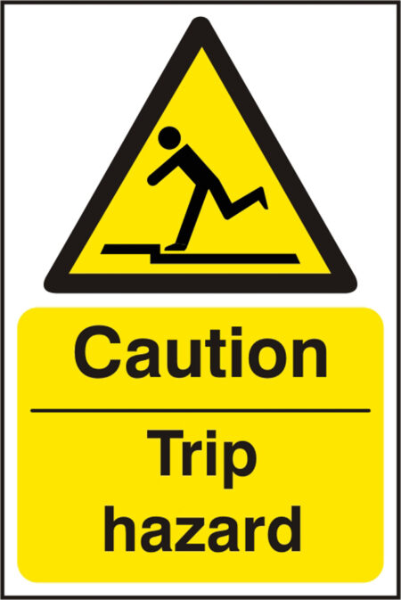Beeswift BSS11053 Self Adhesive Vinyl ''Caution Trip Hazard'' Safety Sign (Pack of 5)-0