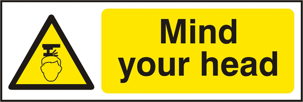 Beeswift BSS11109 Self Adhesive Vinyl ''Mind your Head'' Safety Sign-0