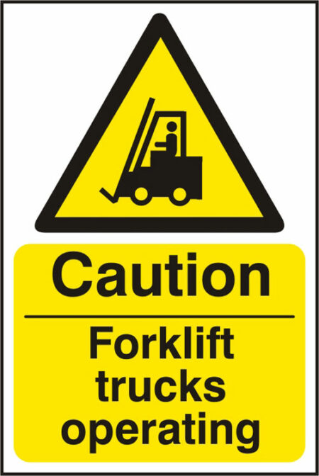 Beeswift BSS11132 Rigid PVC ''Caution Forklift Trucks Operating'' Safety Sign (Pack of 5)-0