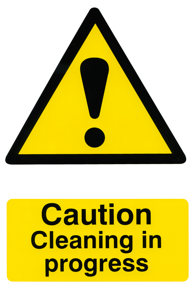 Beeswift BSS1114 Self Adhesive Backing ''Caution Cleaning in Progress'' Safety Sign-0