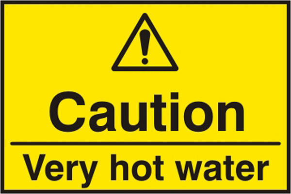 Beeswift BSS11161 Self Adhesive Vinyl ''Caution Very Hot Water'' Safety Sign (Pack of 5)-0