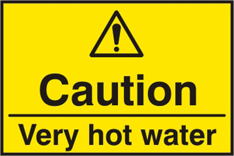 Beeswift BSS11161 Self Adhesive Vinyl ''Caution Very Hot Water'' Safety Sign (Pack of 5)-12552