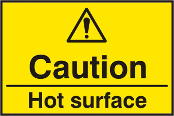 Beeswift BSS11163 Self Adhesive Vinyl ''Caution Hot Surface'' Sign (Pack of 5)-0