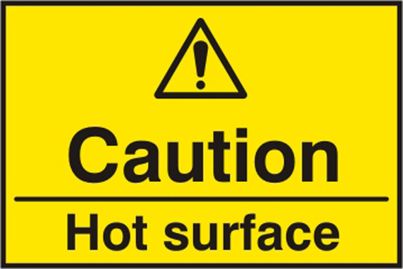 Beeswift BSS11163 Self Adhesive Vinyl ''Caution Hot Surface'' Sign (Pack of 5)-12554
