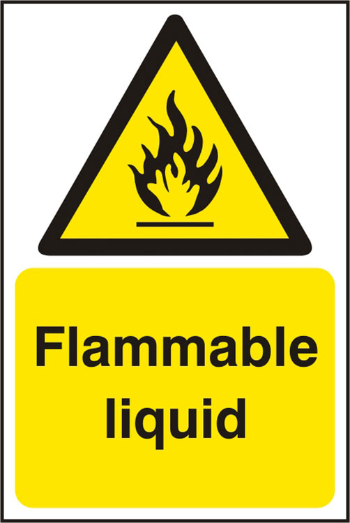 Beeswift BSS11175 Self Adhesive Vinyl 'Flammable Liquid' Safety Sign (Pack of 5)-0