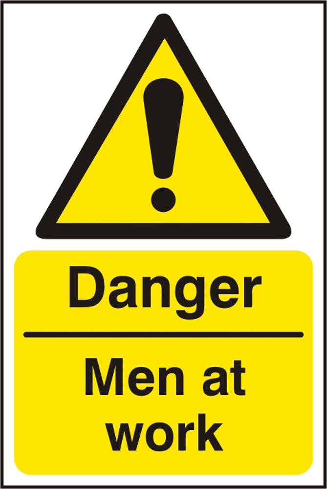 Beeswift BSS11195 Self Adhesive Vinyl 'Danger Men at Work' Safety Sign (Pack of 5)-0