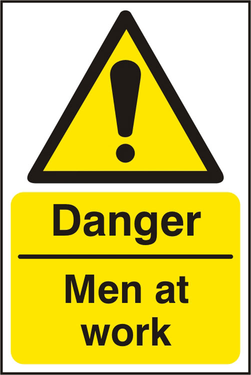 Beeswift BSS11196 Rigid PVC 'Danger Men at Work' Safety Sign (Pack of 5)-0