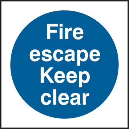 Beeswift BSS11348 Self Adhesive Vinyl 'Fire Escape Keep Clear' Safety Sign (Pack of 5)-0