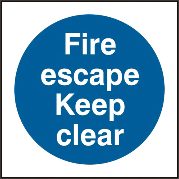 Beeswift BSS11350 Self Adhesive Vinyl 'Fire Escape Keep Clear' Safety Sign (Pack of 5)-0