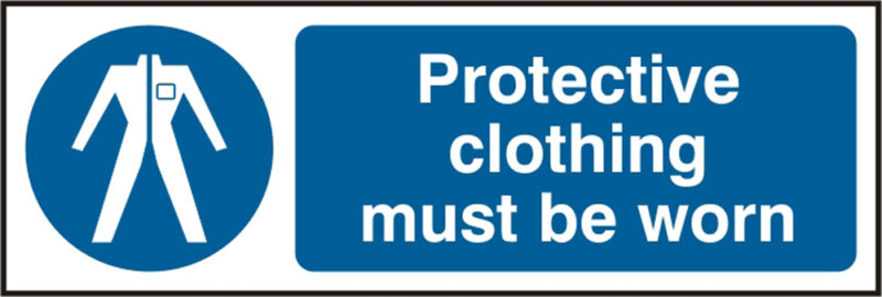 Beeswift BSS11380 Self Adhesive Vinyl 'Protective Clothing must be Worn' Safety Sign (Pack of 5)-12587