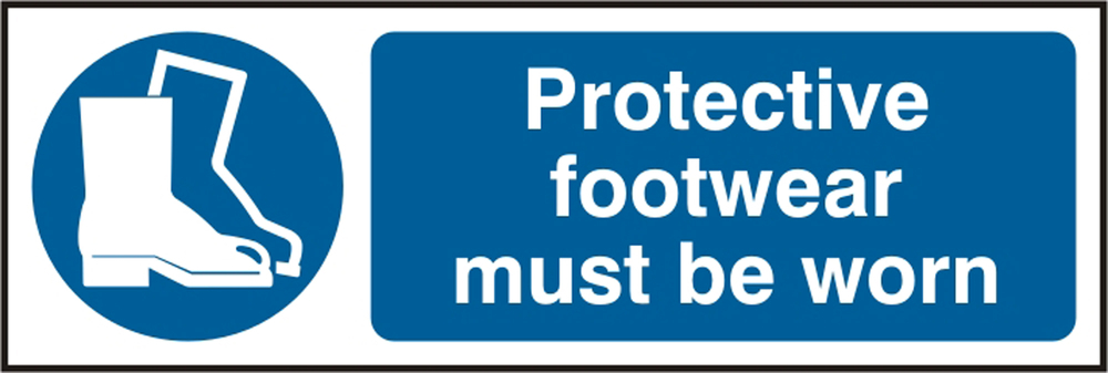 Beeswift BSS11384 Self Adhesive Vinyl 'Protective Footwear must be Worn' Safety Sign (Pack of 5)-0