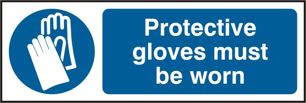 Beeswift BSS11392 Self Adhesive Vinyl 'Protective Gloves must be Worn' Safety Sign (Pack of 5)-0