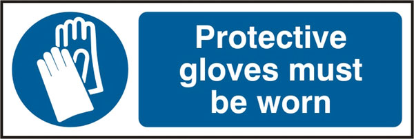 Beewift BSS11393 Rigid PVC 'Protective Gloves must be Worn' Safety Sign (Pack of 5)-0
