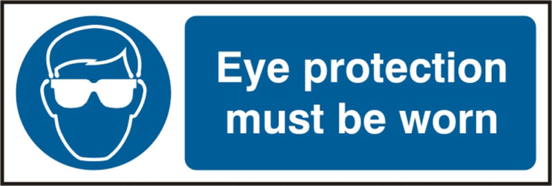 Beeswift BSS11397 Rigid PVC 'Eye Protective Must be Worn' Safety Sign (Pack of 5)-12604