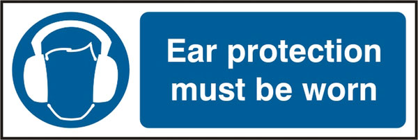 Beeswift BSS11404 Self Adhesive Vinyl 'Ear Protective Must be Worn' Safety Sign (Pack of 5)-0