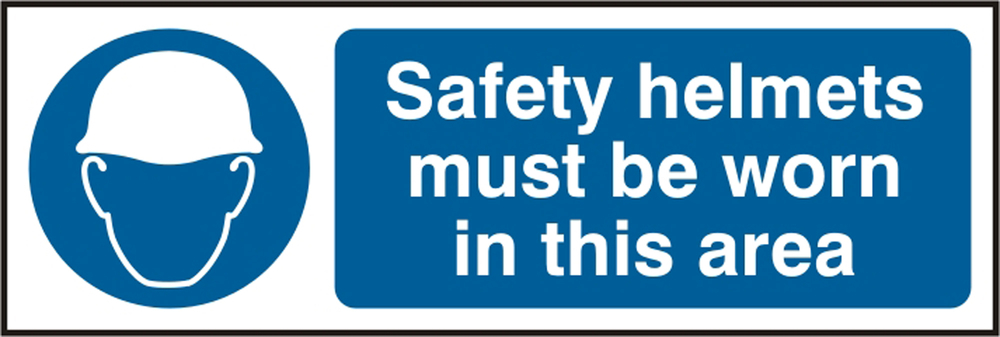 Beeswift BSS11408 Self Adhesive Vinyl 'Safety Helmets Must be Worn in this Area' Safety Sign (Pack of 5)-0
