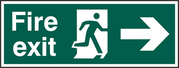 Beeswift BSS12001 Rigid PVC ''Man Arrow Right'' Fire Exit Sign (Pack of 5)-0