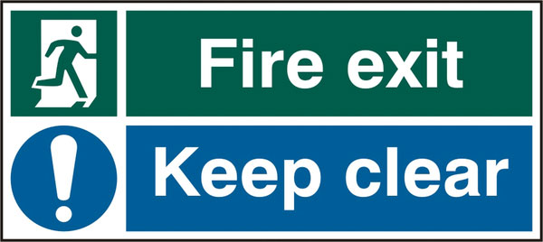 Beeswift BSS12133 ''Keep Clear'' Fire Exit Sign (Pack of 5)-0