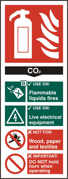 Beeswift BSS12310 Self Adhesive Vinyl Fire Extinguisher CO2 Sign (Pack of 5)-0