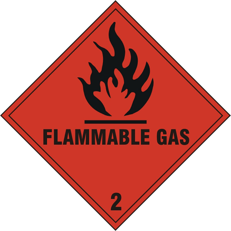 Beeswift BSS1859S Self adhesive vinyl Flammable Gas Sign (Pack of 5)-12494