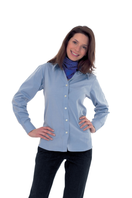Uneek UC703 Ladies Pinpoint Oxford Long Sleeve Shirt-0
